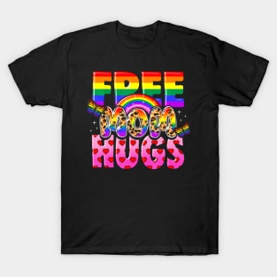 Free Mom Hugs  LGBT Leopard T-Shirt